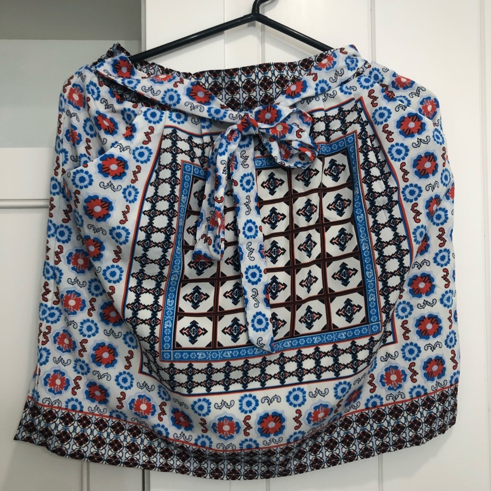 Francesca’s Geo Print Mini Skirt